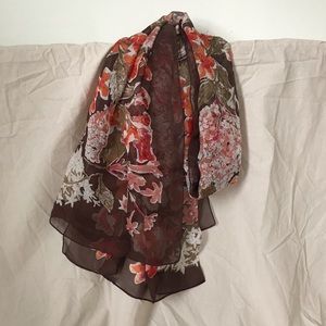 100% Silk floral scarf